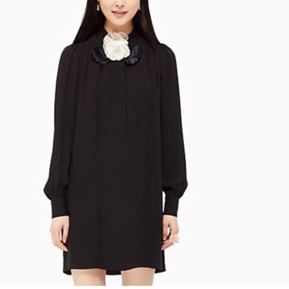 Kate spade black rosette shirt dress size 4 PLEASE READ!